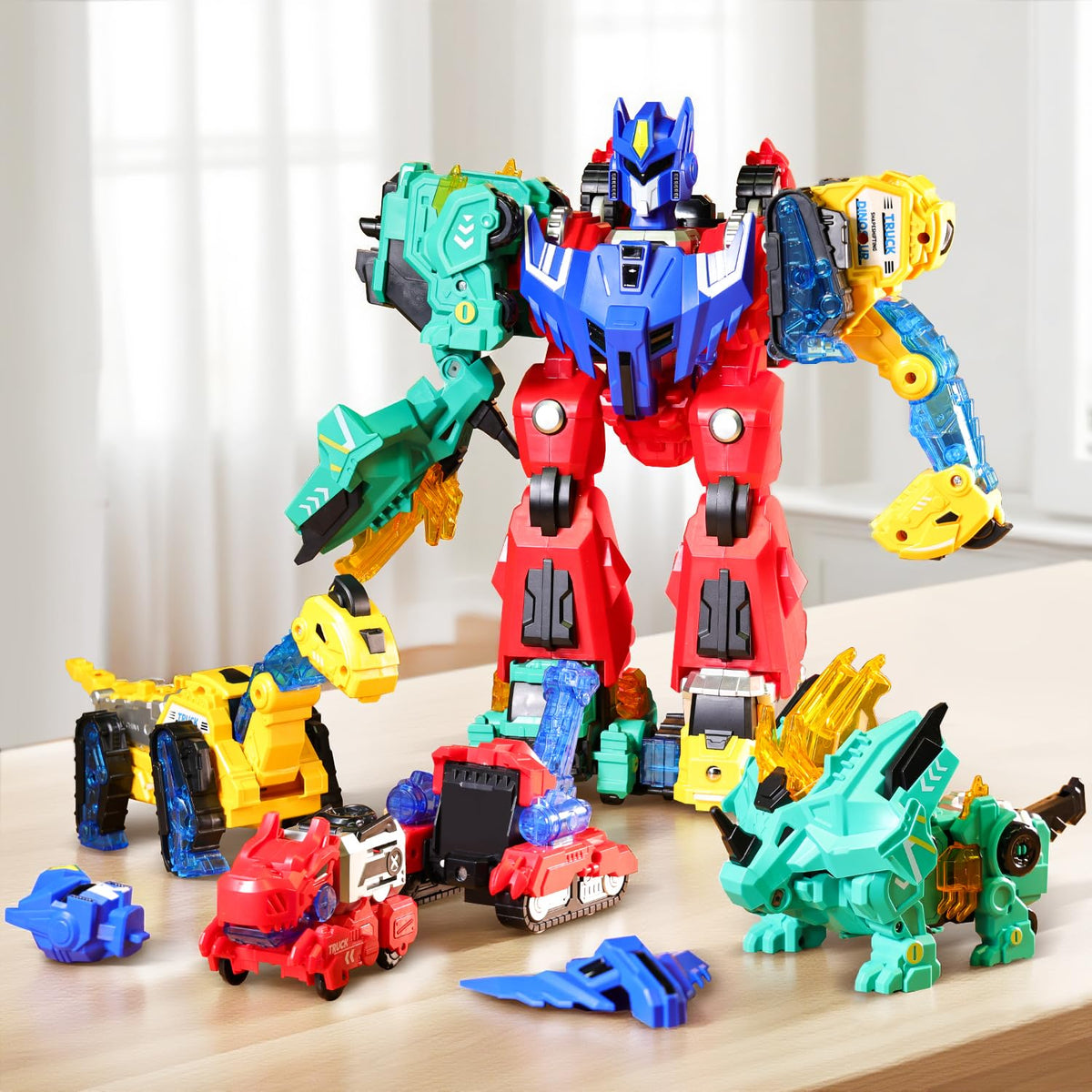 VEAIS Magnetic Transform Dinosaur Robot Toy demonstrates 6in1 versatility for imaginative solo play.