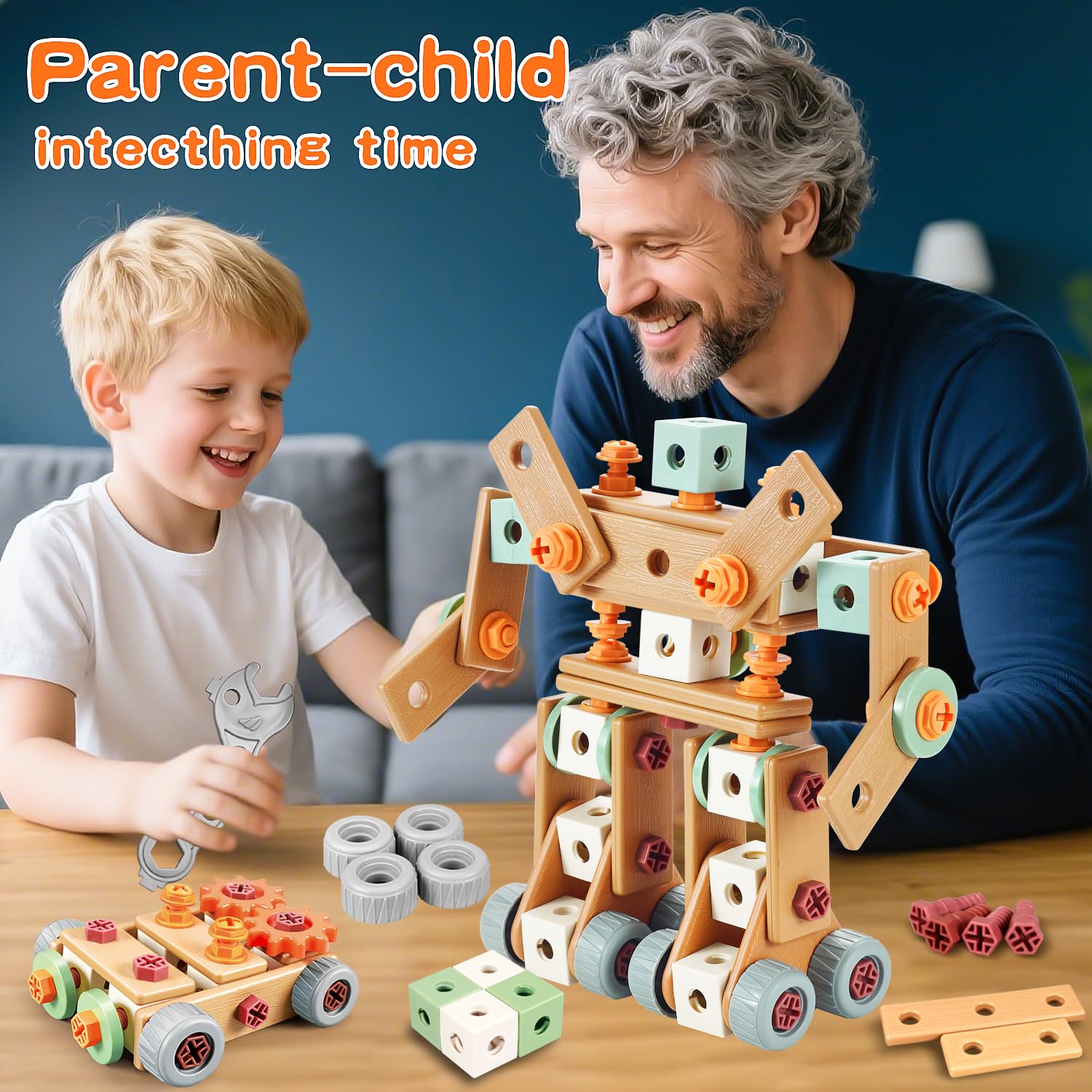 VEAIS toolbox opened to show parts, easy cleanup and sorting for kids.