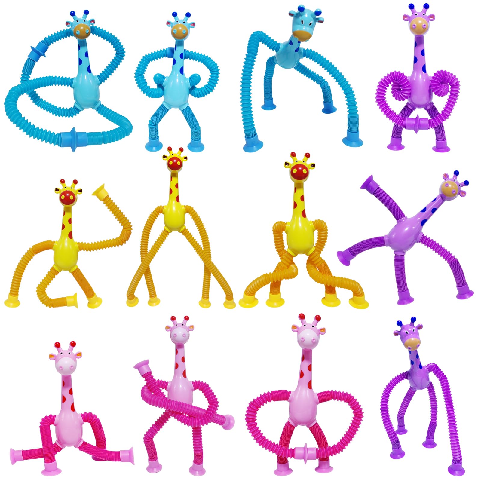 Veakeqe yellow giraffe pop tubes for durable, safe hands-on exploration.