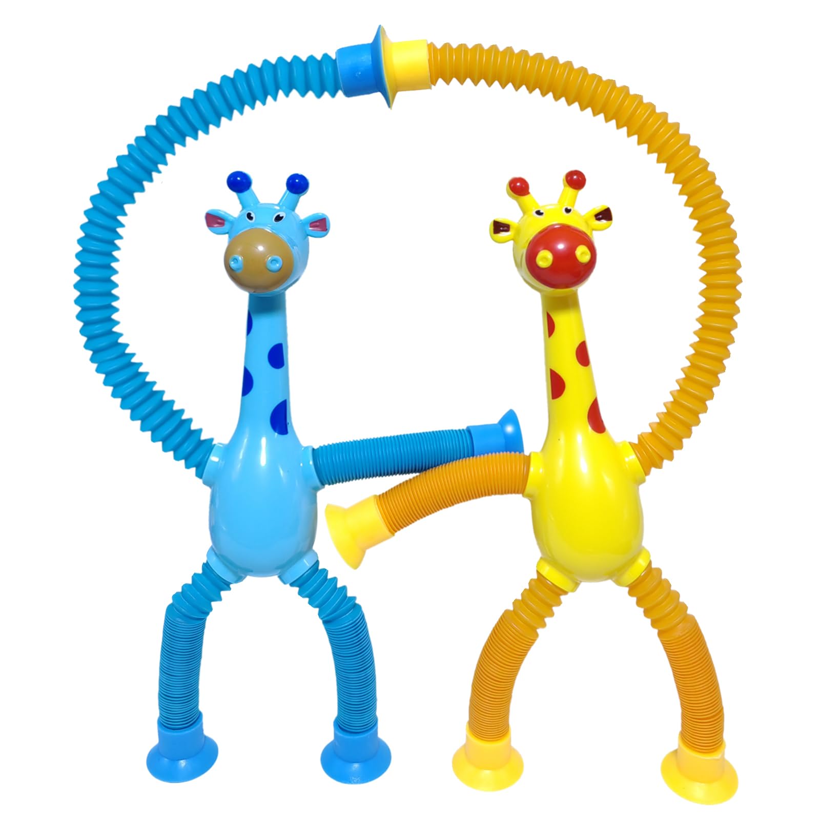Veakeqe giraffe on smooth surface demonstrates easy setup for on-the-go play.