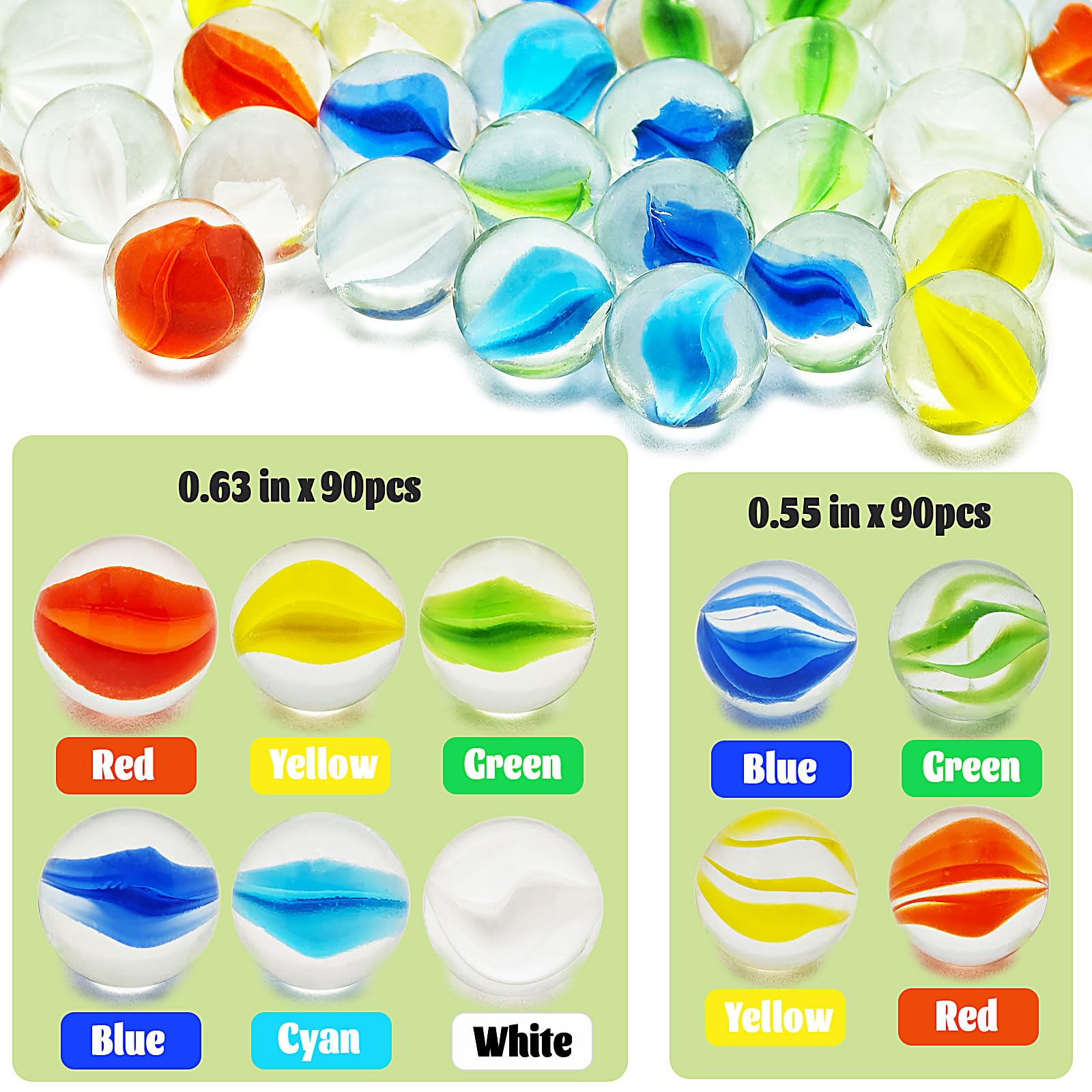 Close-up of VEALIZUU marbles ready for Chinese checkers play.