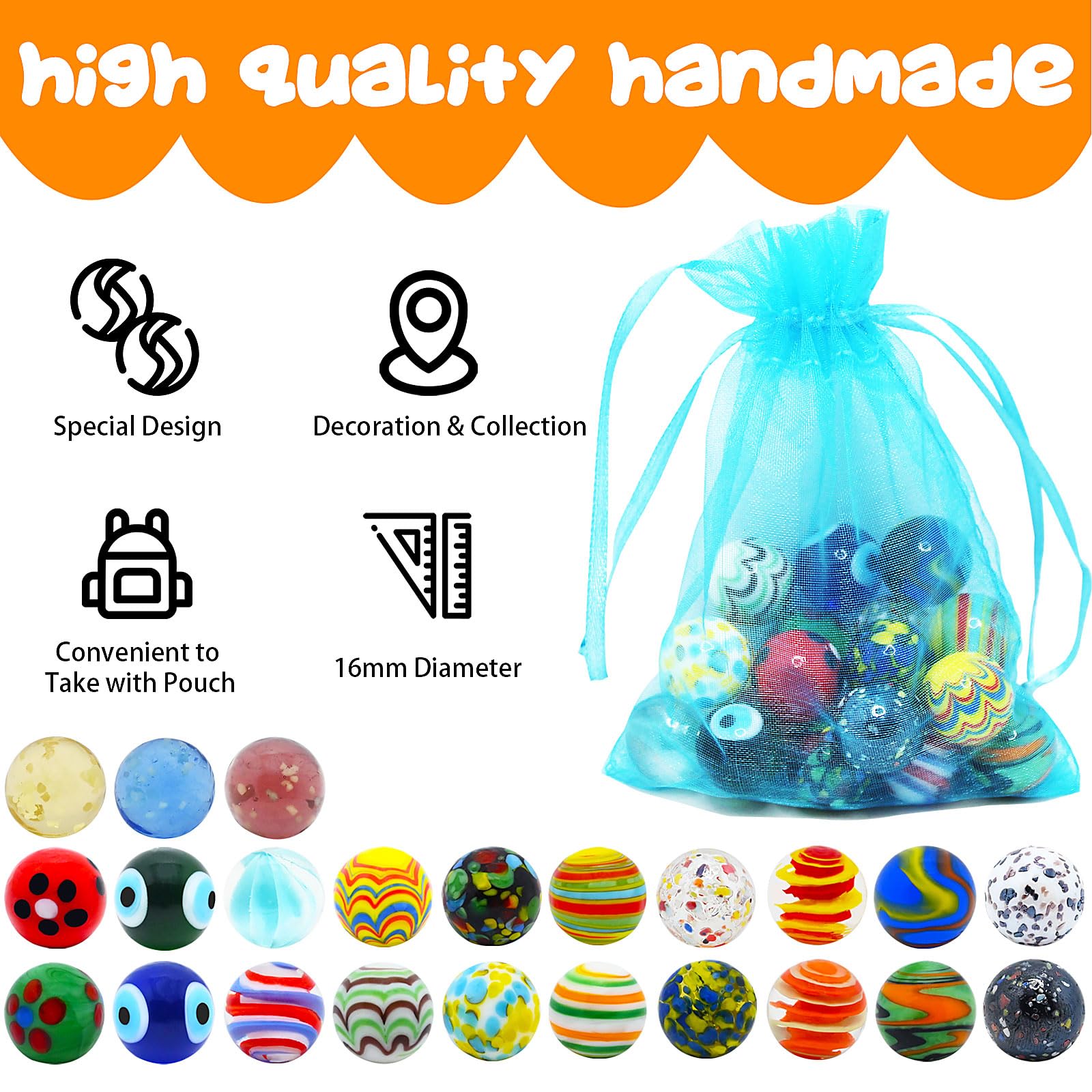 VEALIZUU marble-run compatible marbles for quick replacement during games