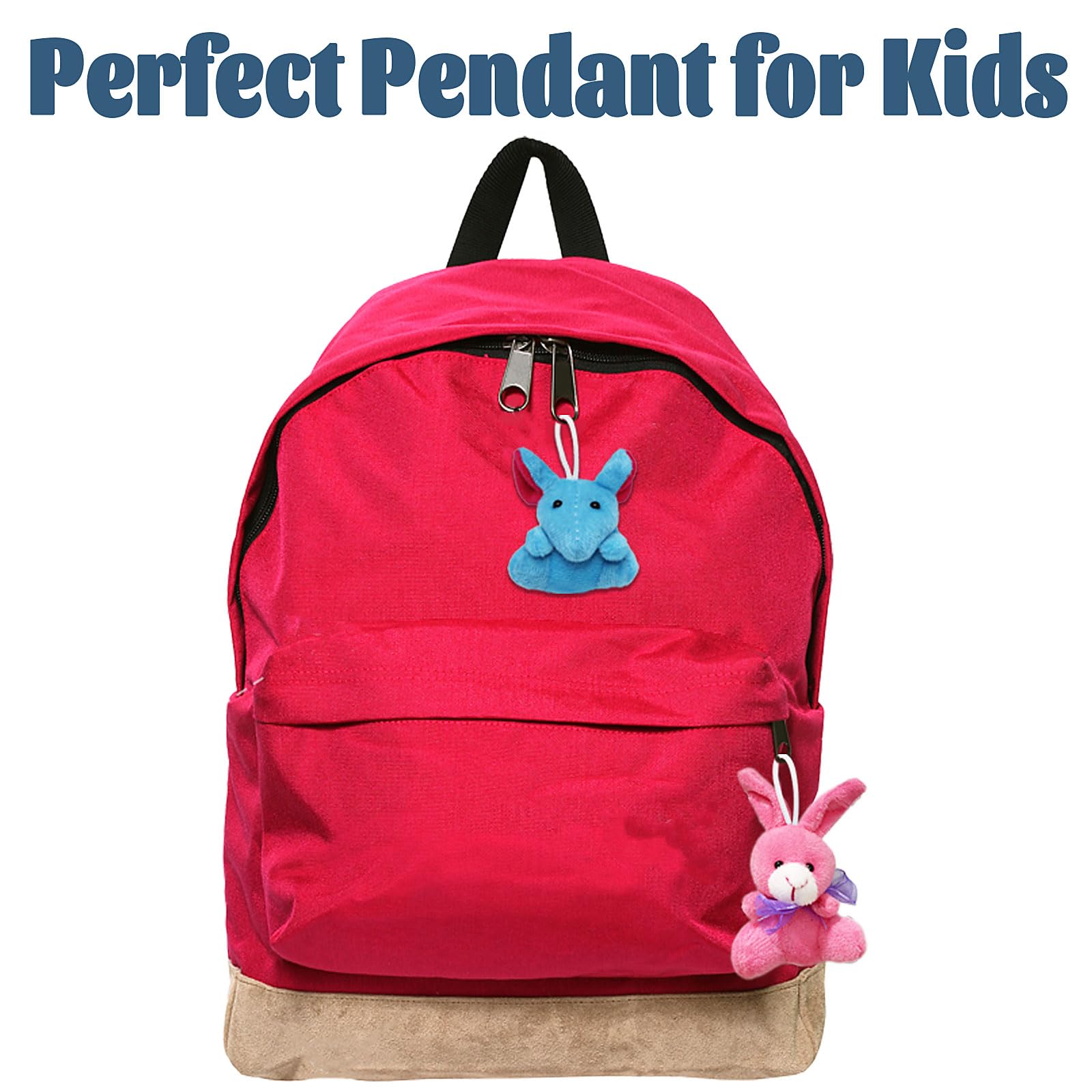 VEALIZUU rabbit mini plush keychain, soft texture perfect for kids' backpacks