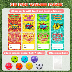VEALIZUU valentines cards with matching mini spinner toys for classroom celebrations