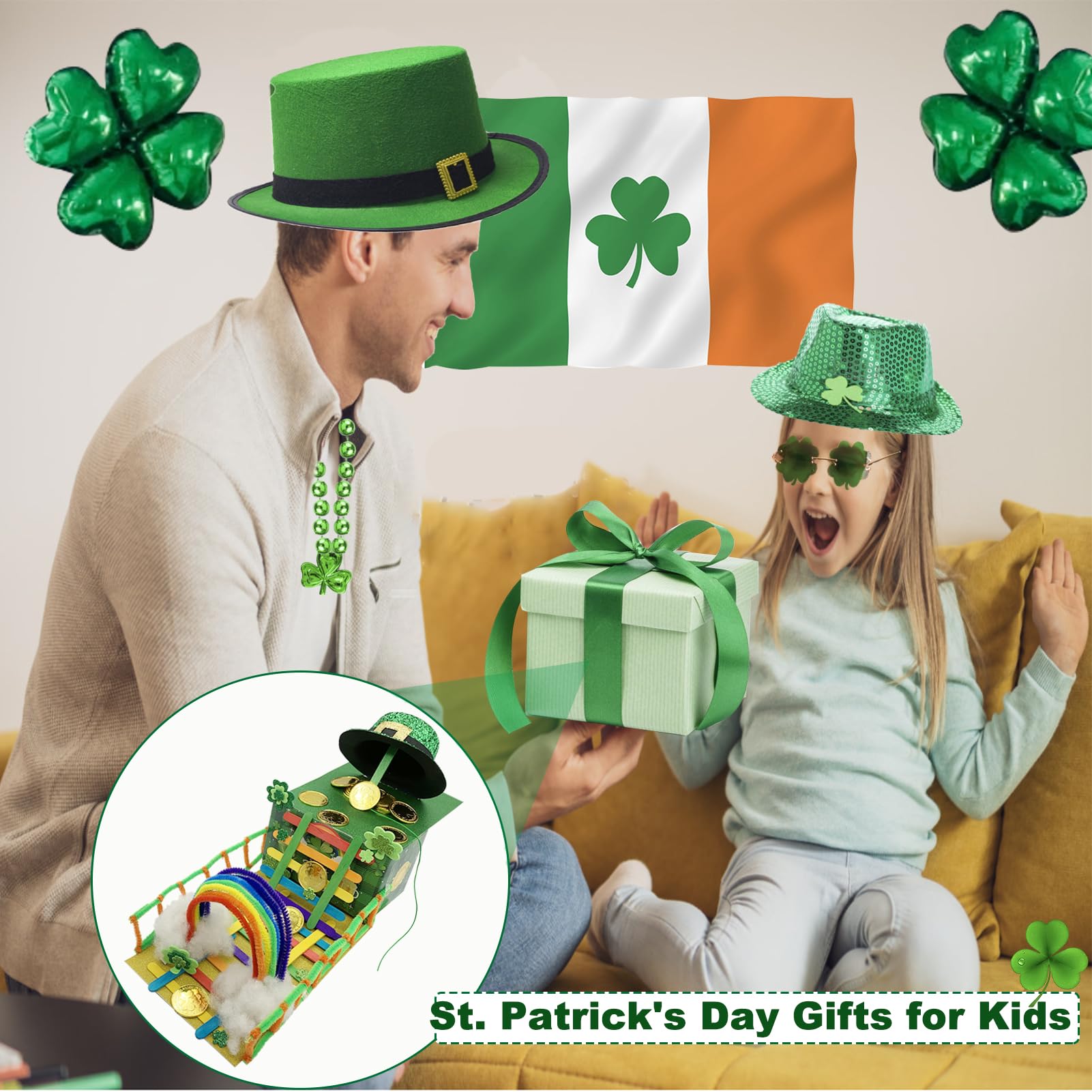 Vecacosic Leprechaun Trap Kit crafts decorate the home for St Patrick's Day