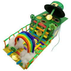 Vecacosic Leprechaun Trap Kit contents shown for two DIY setups, ideal for family fun