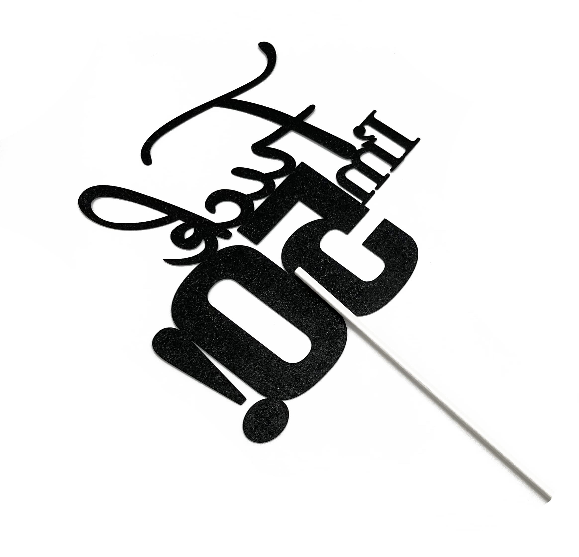 Veegood 50th birthday cake topper shines from multiple angles on your celebration.