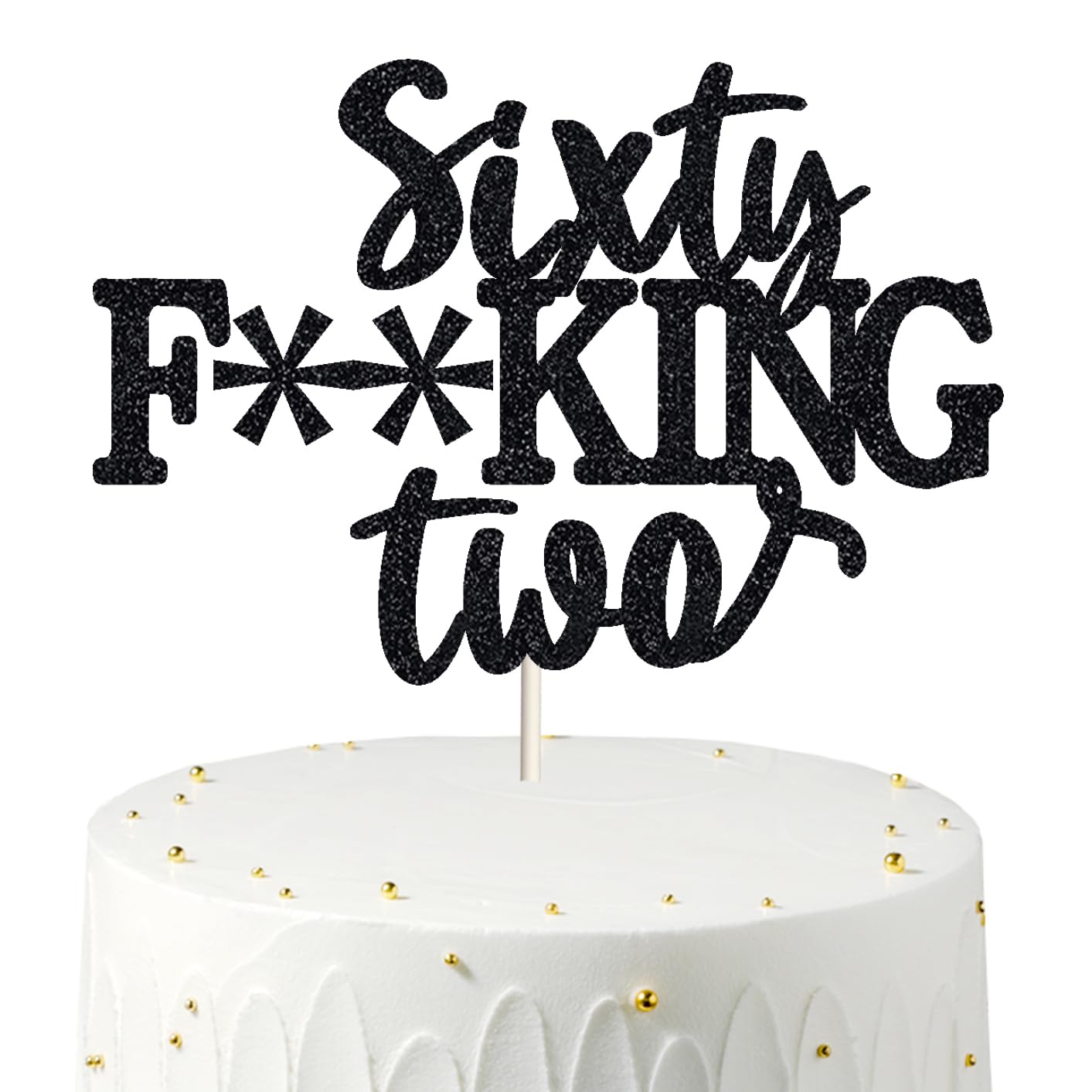 veegood 62nd birthday topper closeup glitter enhances party decor and visual impact