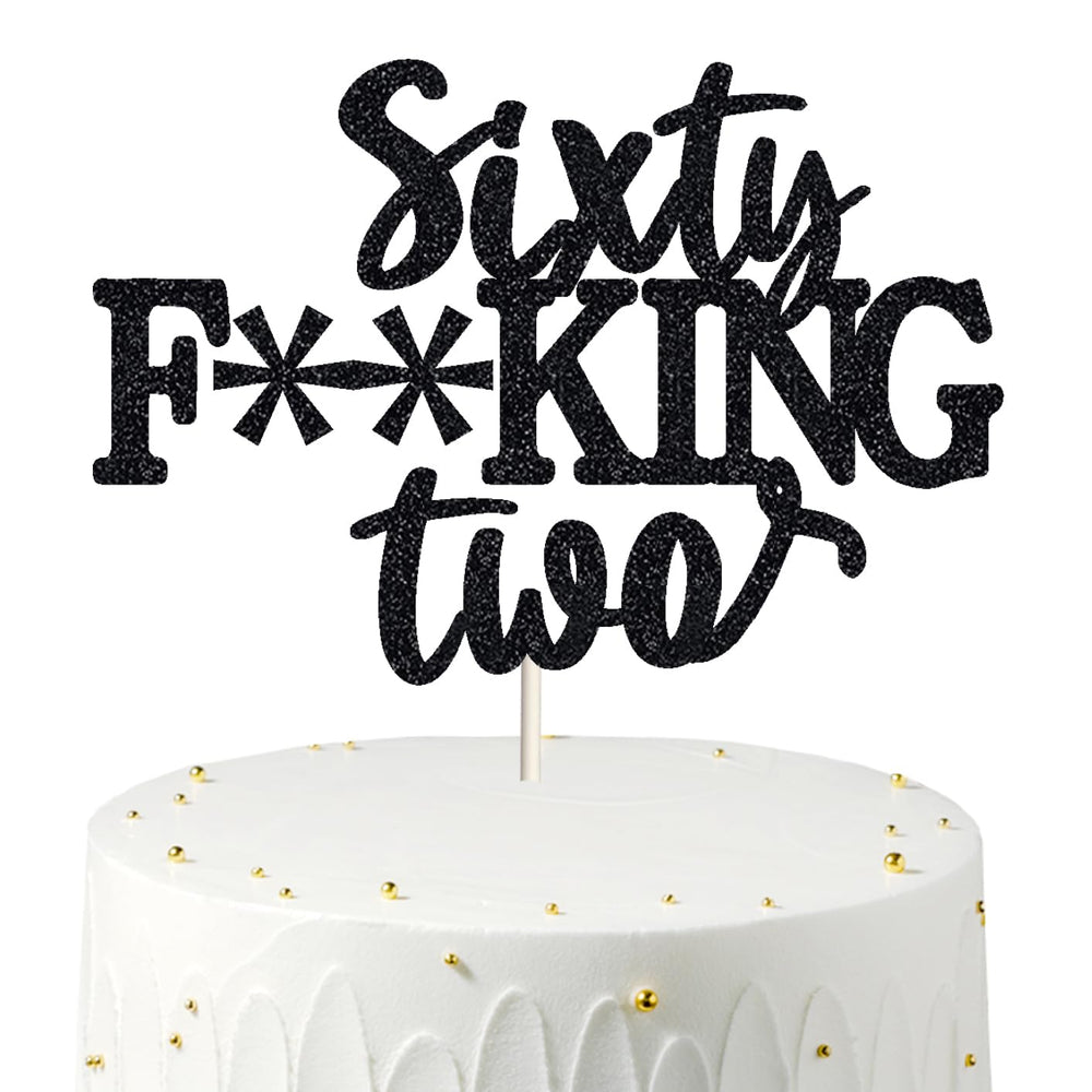veegood 62nd birthday topper closeup glitter enhances party decor and visual impact