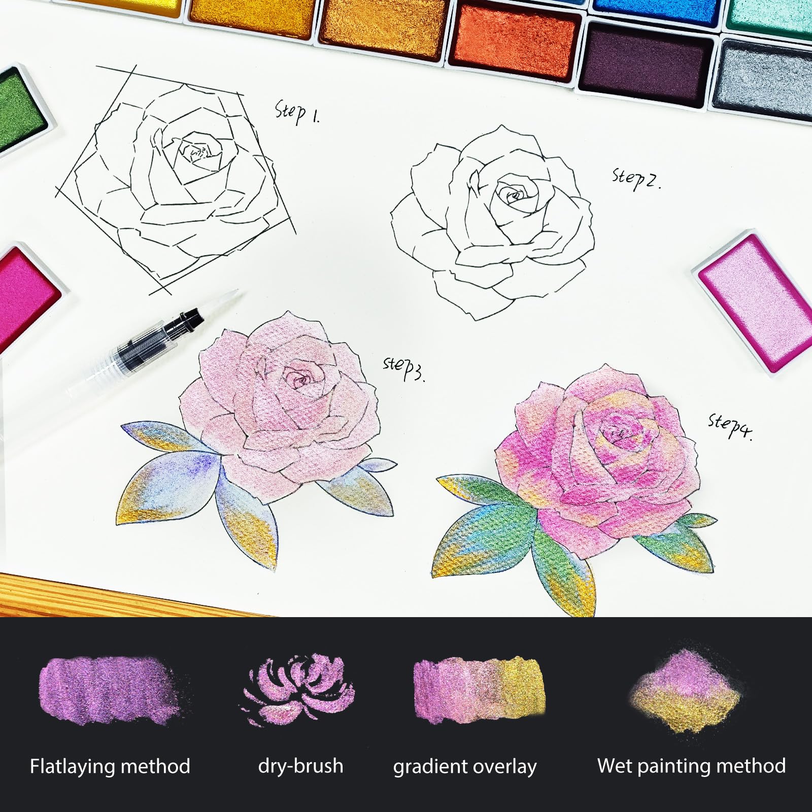 VEESA Blendable pigments support seamless color mixing and layering