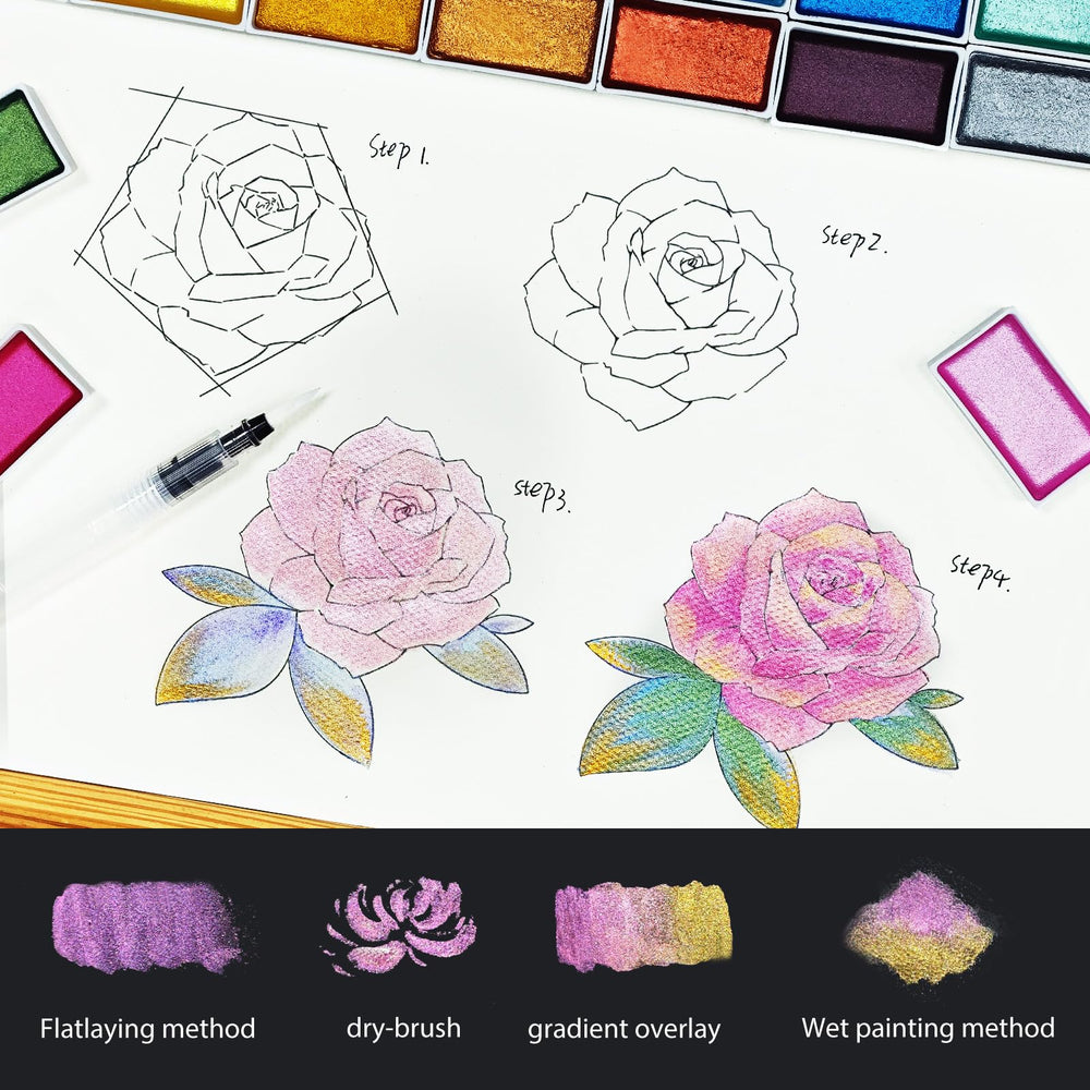 VEESA Blendable pigments support seamless color mixing and layering