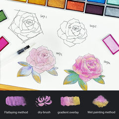 VEESA Blendable pigments support seamless color mixing and layering
