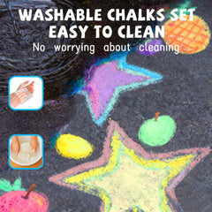 VEESA portable bucket keeps chalk organized for travel, park days, and family art.