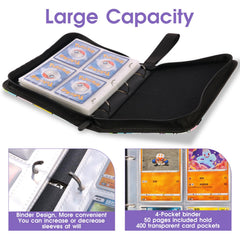 VEHODEVIA binder demonstrates 400-card capacity for collections.
