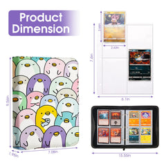 VEHODEVIA binder open pages showing four-pocket organization.