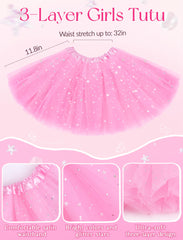 VEKDA pink fairy wings are lightweight and sparkly for easy wear.