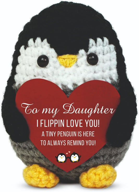 VELENTI penguin with heart sign for daughter's keepsake and decor