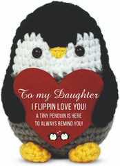 VELENTI penguin with heart sign for daughter's keepsake and decor