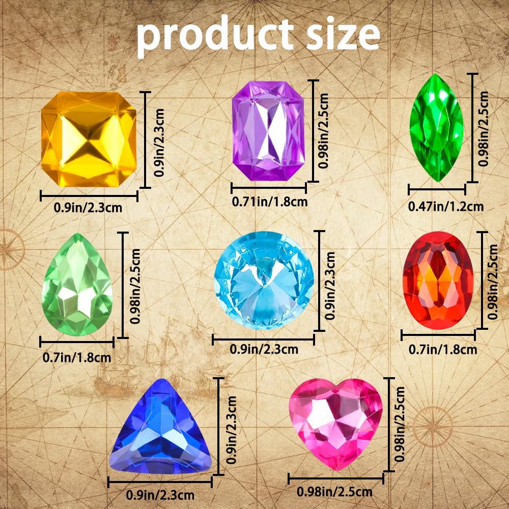 Vellibring pirate gems eight colors vibrant set for treasure hunts and decorations