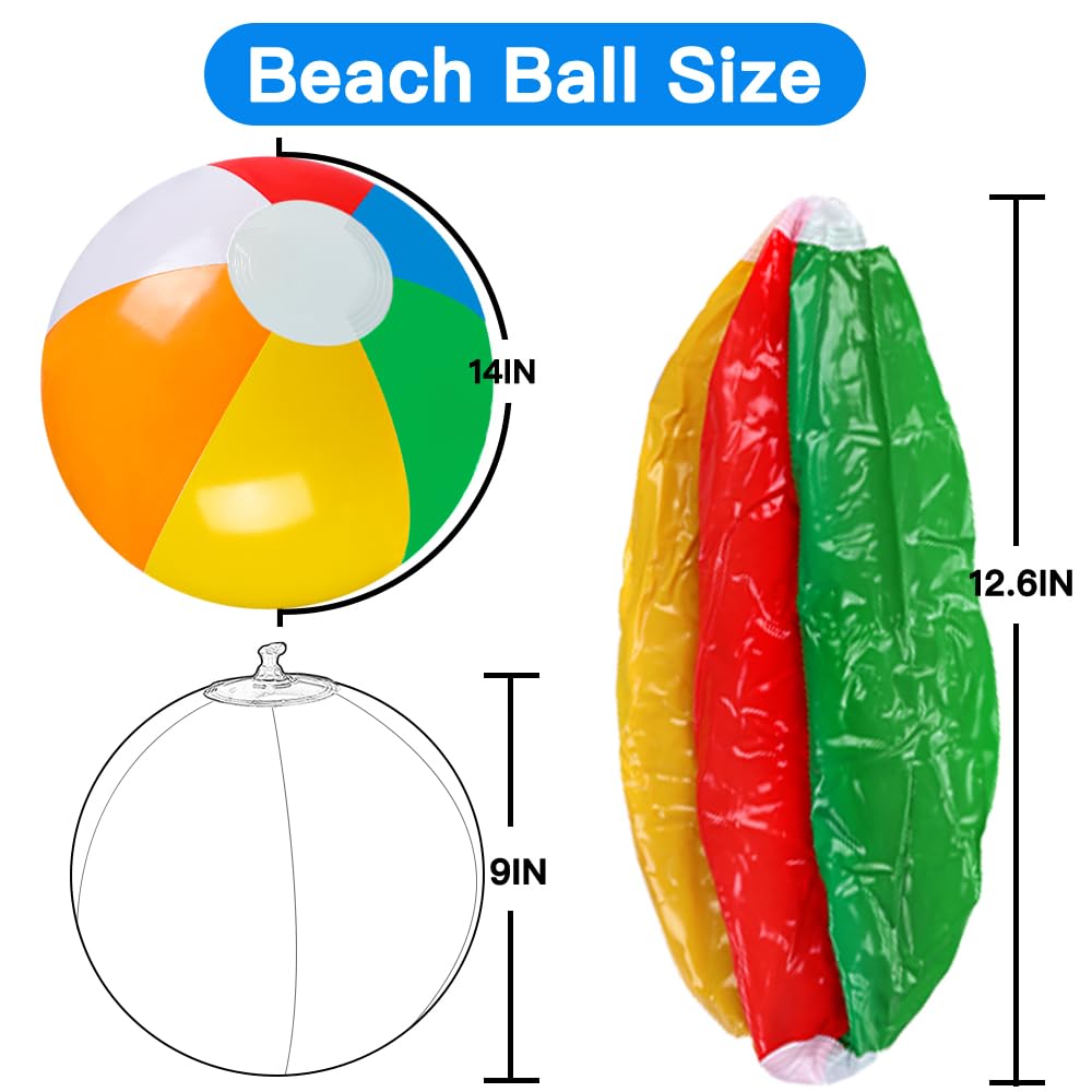 Vellibring rainbow beach balls floating on water for playful activity