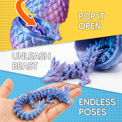 VELOZ crystal dragons inside eggs provide safe, tactile fidget play for kids