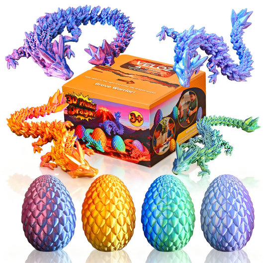 VELOZ dragon eggs 4-pack reveal crystal dragons for magical Easter surprises