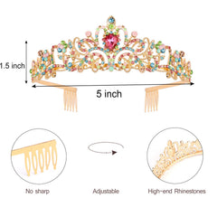 VELSCRUN Birthday Crown headband with comb to keep it in place