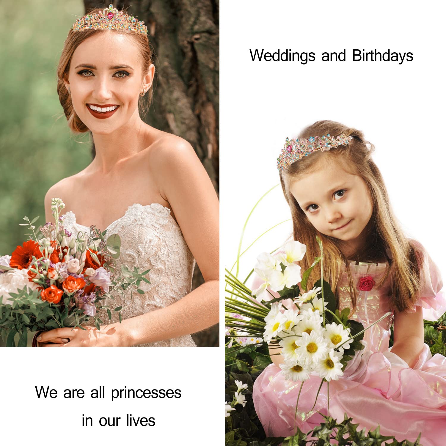 VELSCRUN Birthday Tiara gold-plated crystals for a premium party look