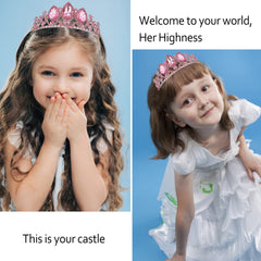 VELSCRUN pink birthday tiara for girls adds sparkle to celebrations.