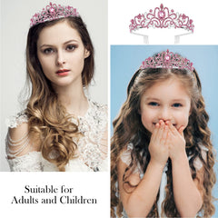 VELSCRUN rhinestone crown with comb ensures secure wear during celebrations.