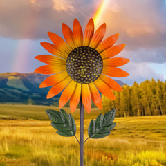 Venniy Sunflower Wind Spinner blooms beautifully in breeze, drawing eyes to your garden.