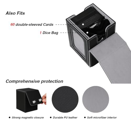 Venssu deck box top loader included for secure card transport.