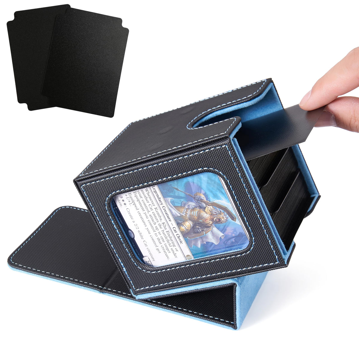 Venssu deck box with window display shows commander deck at a glance