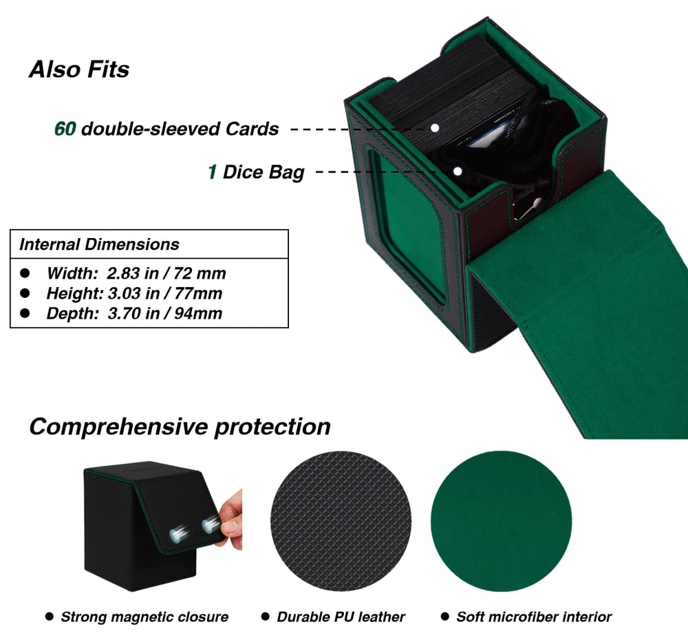 Capacity configurations display 120 single-sleeved cards and other setups.