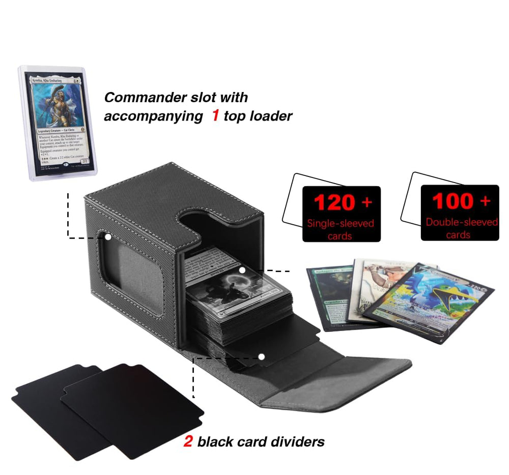 Venssu box shows large capacity for 120 single-sleeved cards