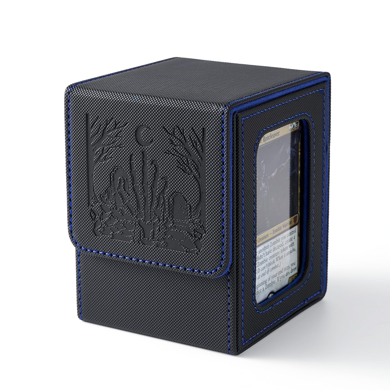 Venssu MTG deck box with commander display keeps your commander ready for quick access.