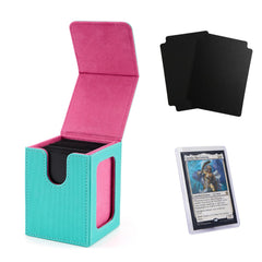 Venssu deck box in turquoise-pink commander display slot
