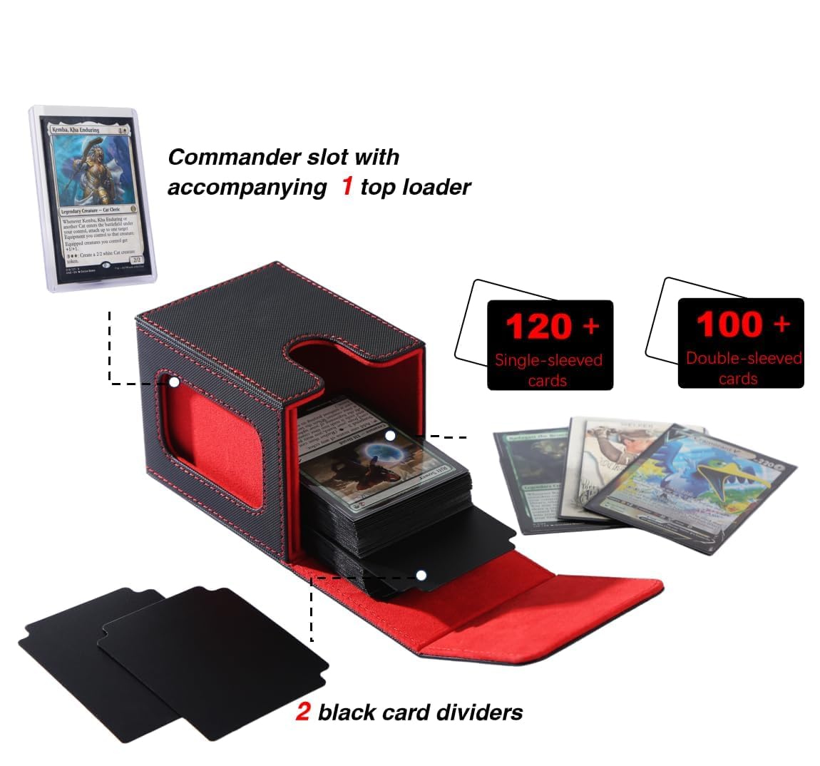 Included dividers with Venssu MTG deck box for deck separation