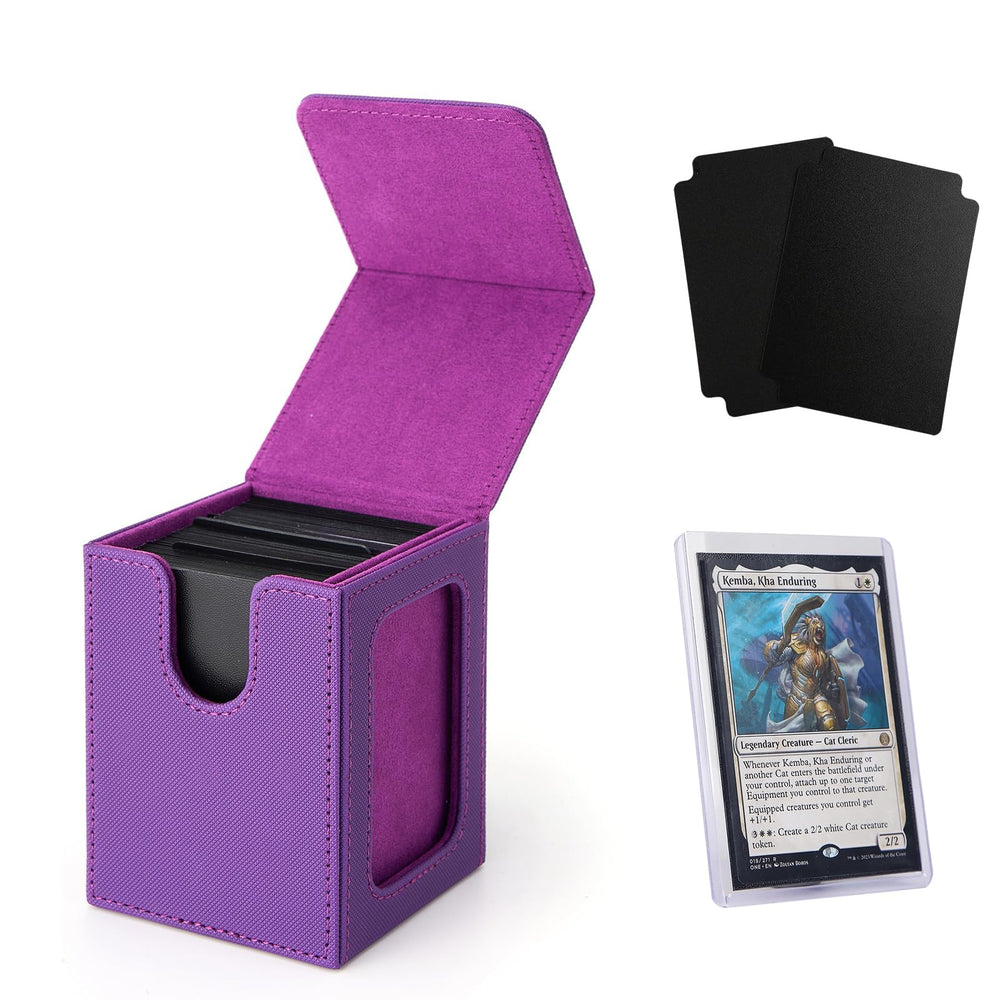 Venssu MTG deck box front view with commander slot for display and protection