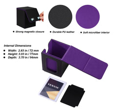 Large capacity supports 120 single-sleeved or 100 double-sleeved decks.