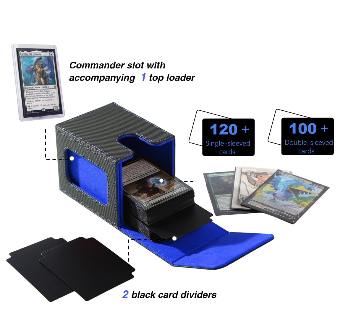 Venssu MTG deck box durable PU leather shell provides reliable protection.