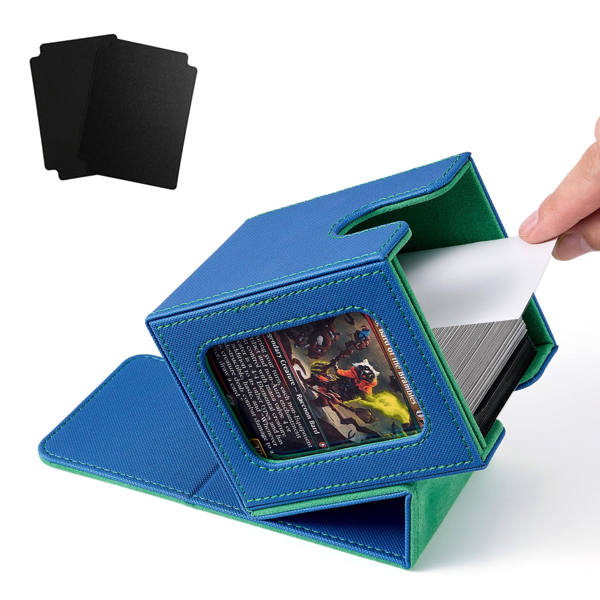 Venssu MTG deck box with window for quick deck ID and display