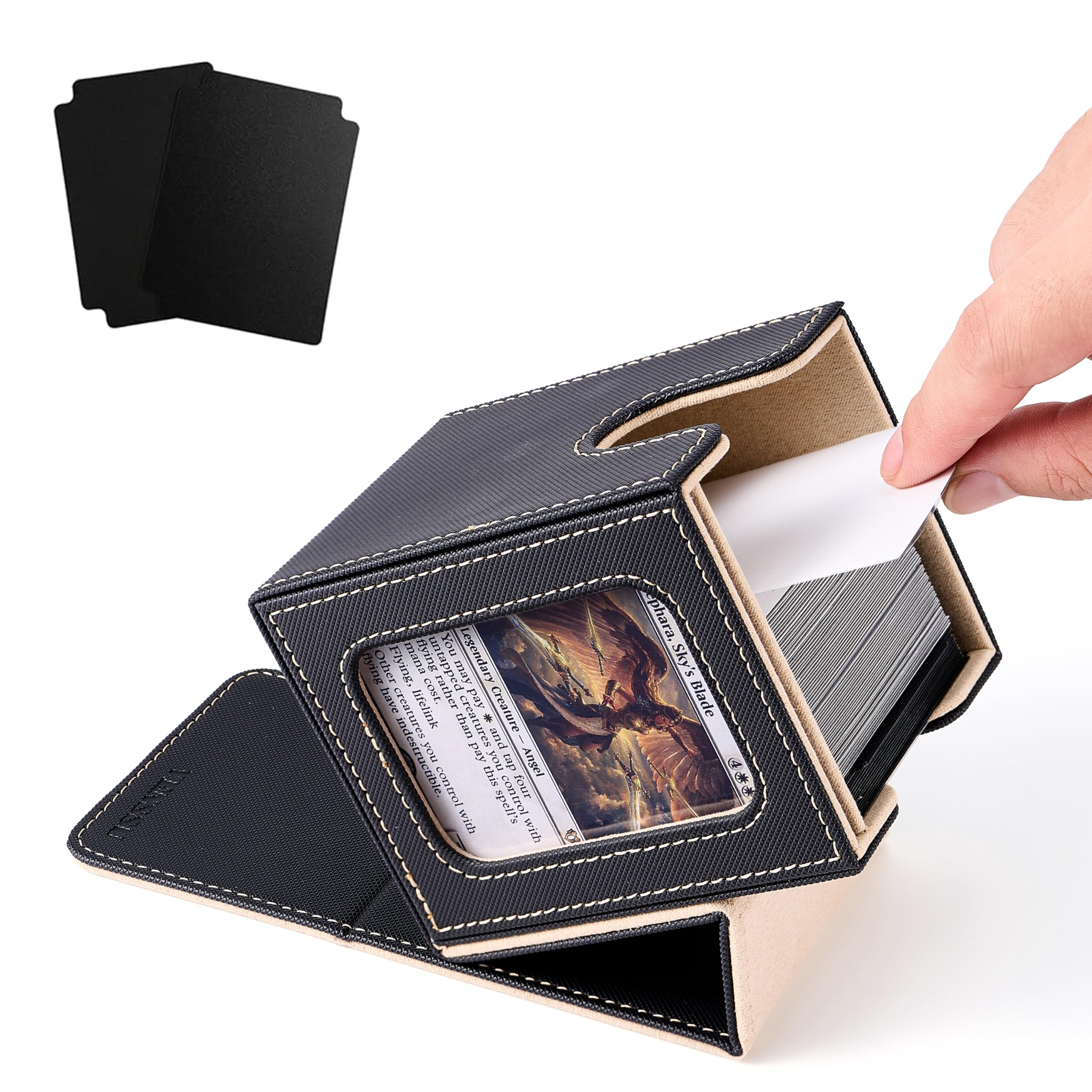 Venssu MTG deck box with window display for quick deck identification.