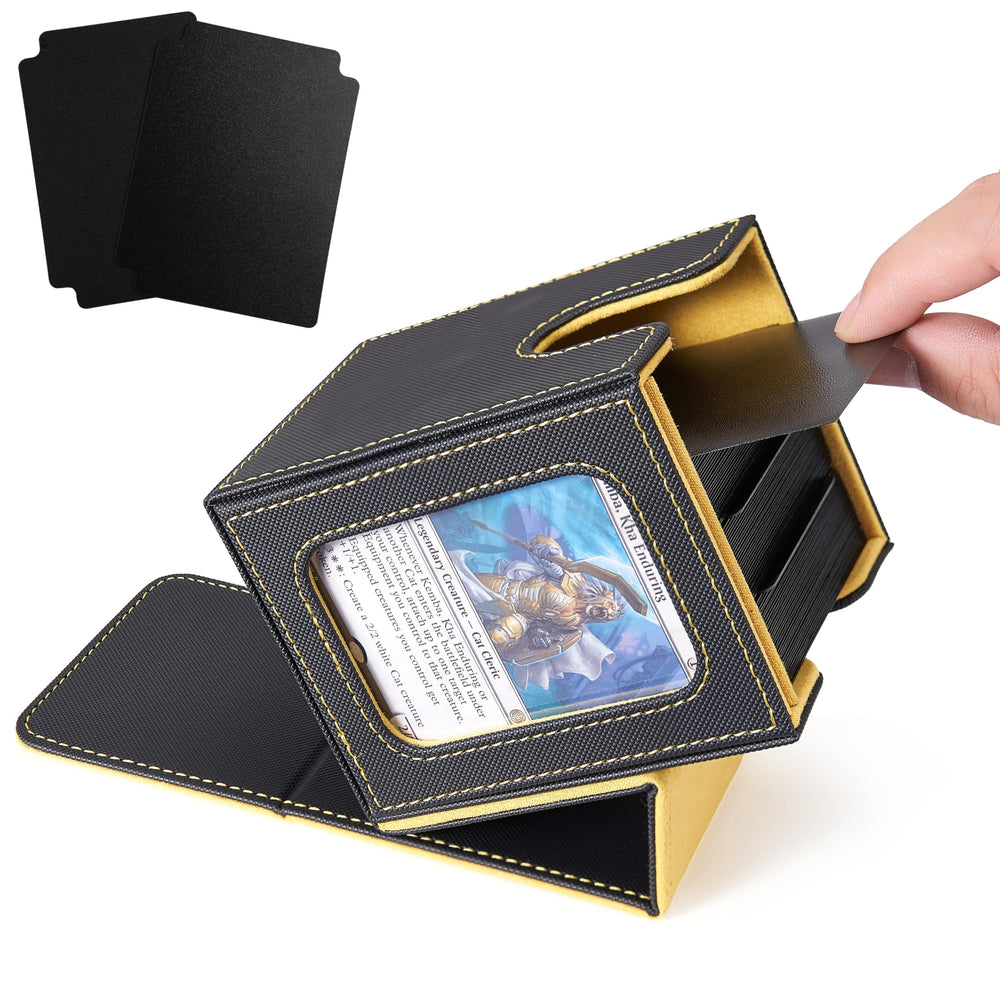 Venssu MTG deck box with window for quick deck identification and display.