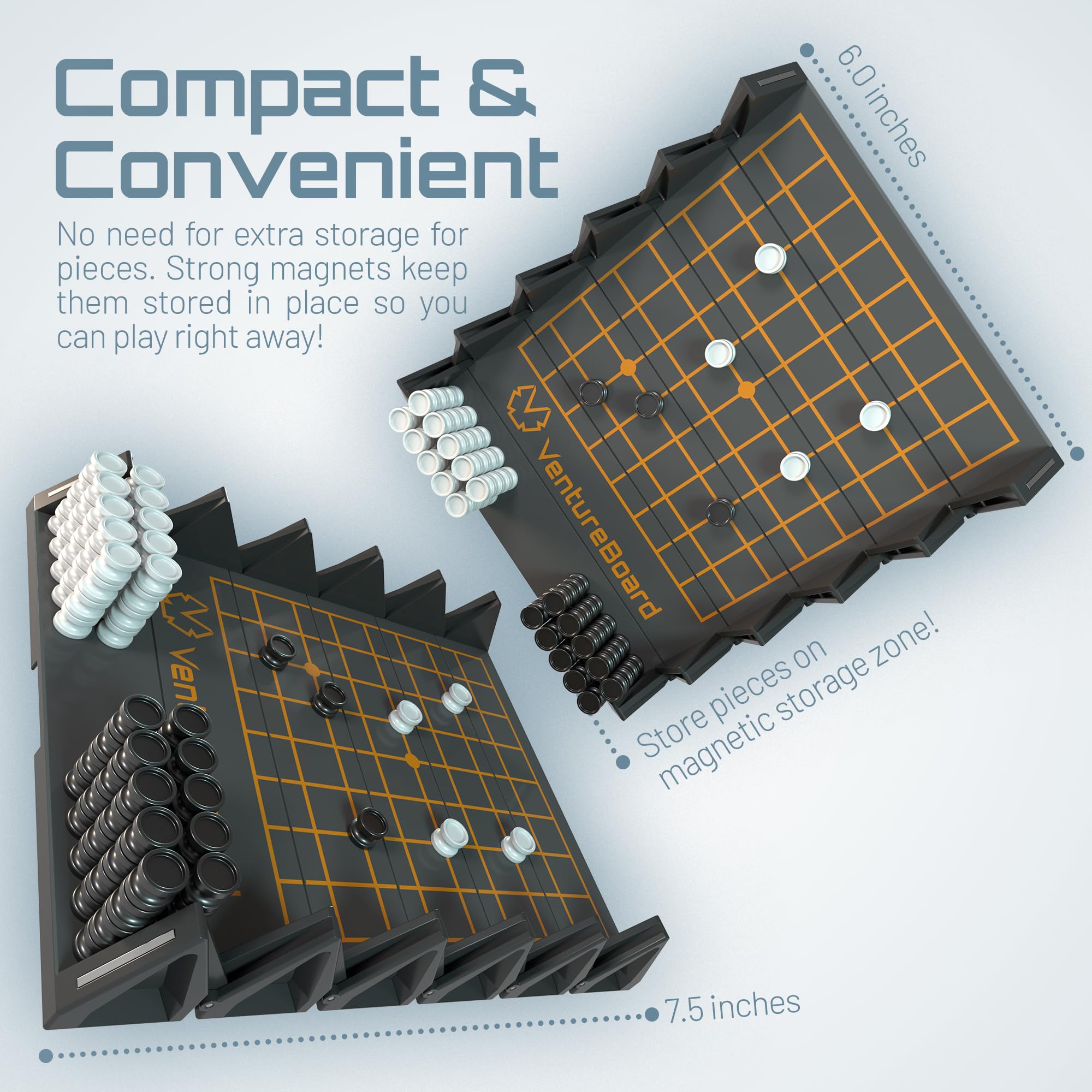 VentureBoard GO 9x9 compact shell illustration for easy carry and fast setup