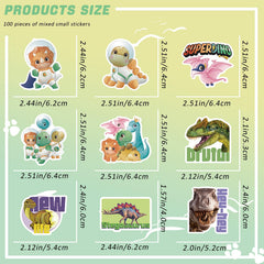 VERKSTAD dinosaur waterproof stickers for lunch bottles and tumblers
