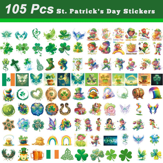 VERKSTAD clover stickers adorn water bottles for daily luck and color.