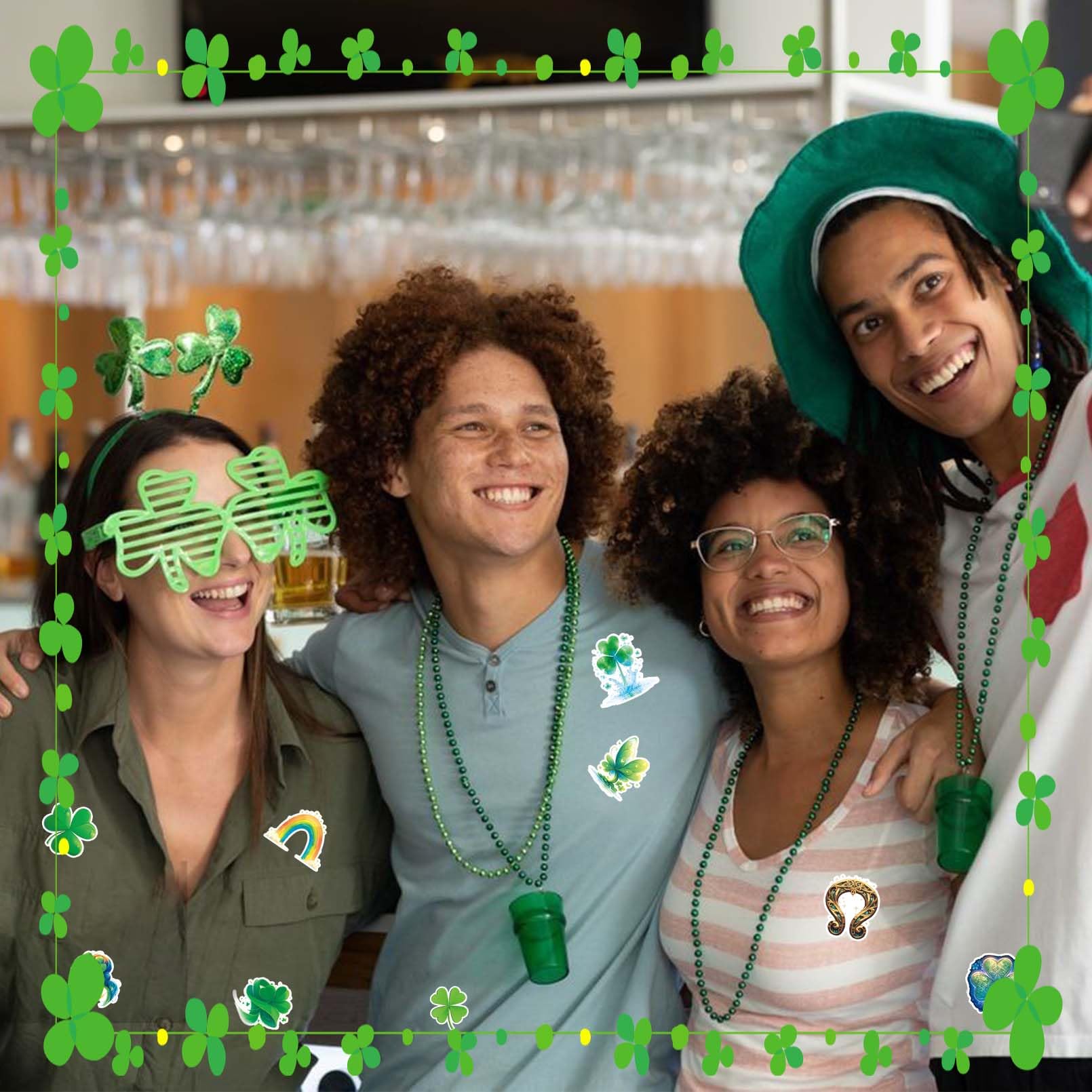 VERKSTAD premium vinyl clover stickers withstand wear on school supplies.