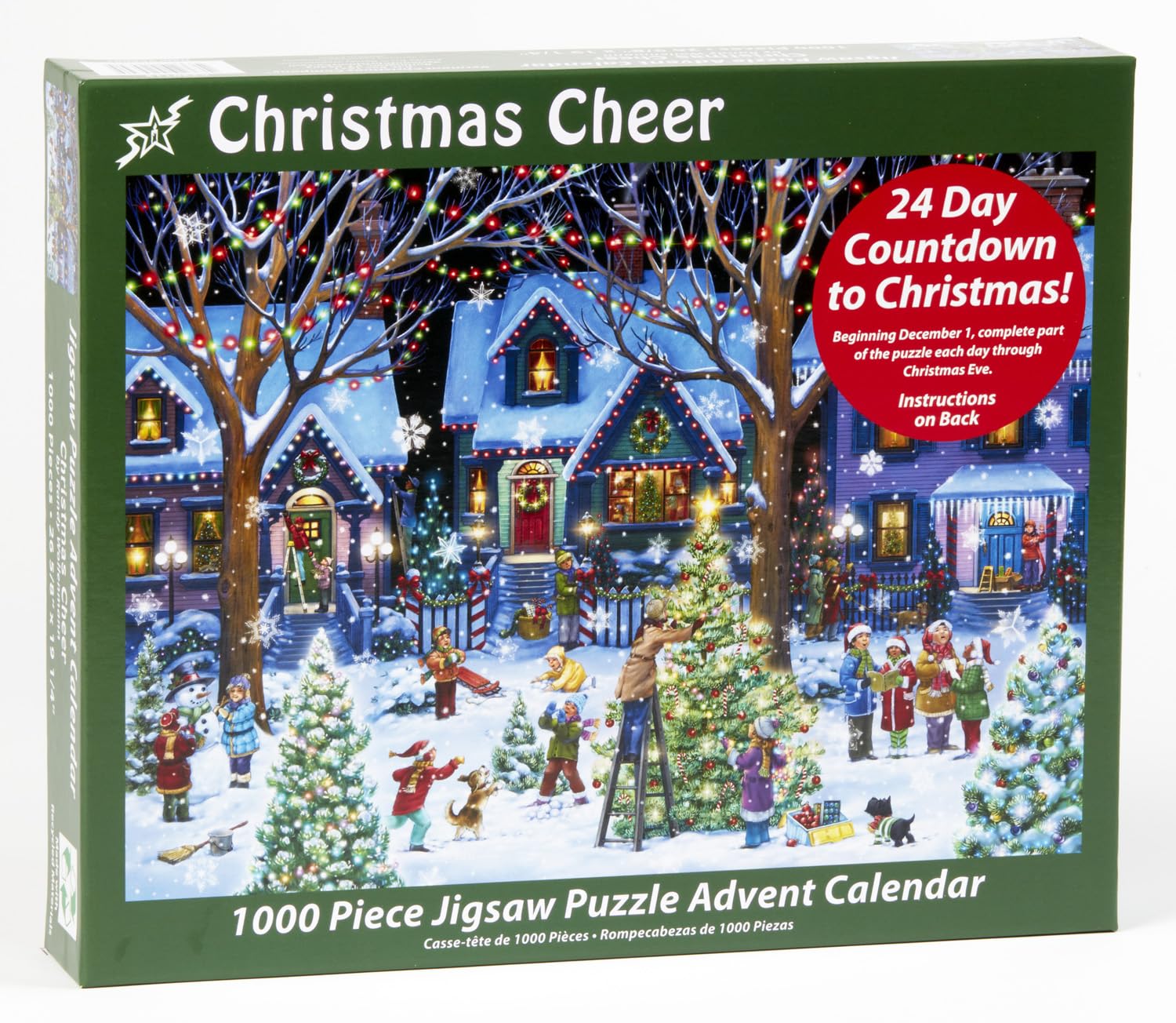 Finished puzzle size reference from Vermont Christmas Company for framing or display.