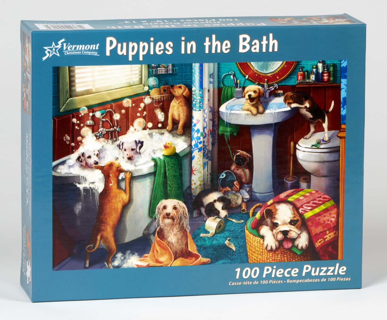 Puppies in The Bath puzzle with large, easy-to-handle pieces for all ages.